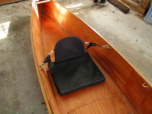 Back seat installed in boat