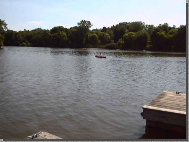 Johncanoe out in the river for the first test ride